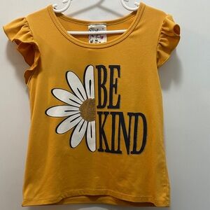 Be Kind Yellow Kids Shirt Size 7